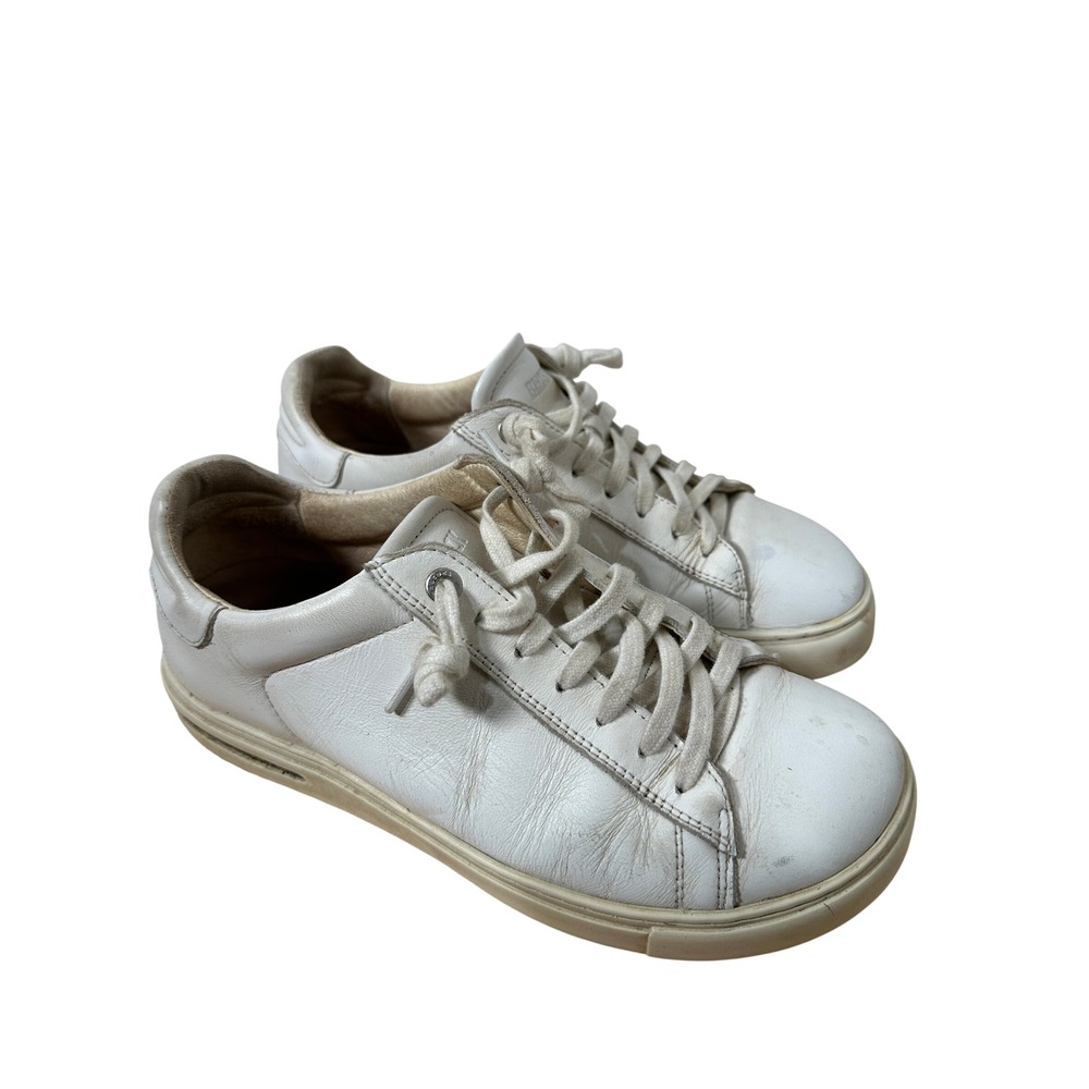 Birkenstock Bend Low White Leather Sneakers Cork Trim Casual Comfort Shoes